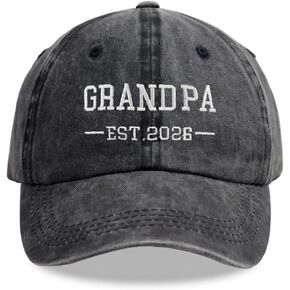 Grandpa EST 2026 Hats for Men, Gifts for Dad, Funny Daddy Baseball Cap Adjustable Embroidered Cotton Hat for Fathers in Saudi Arabia