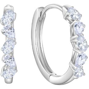 Hoop Earrings for Women 925 Sterling Silver Huggie Earrings Birthstone Jewelry for Her in Saudi Arabia