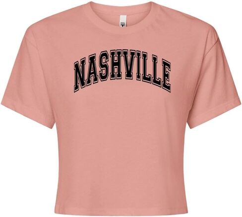 TeesAndTankYou Arch Nashville Crop Tee Shirt Women's in Kuwait