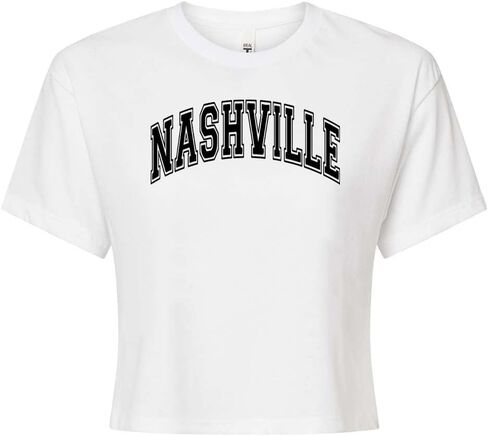 TeesAndTankYou Arch Nashville Crop Tee Shirt Women's in Kuwait