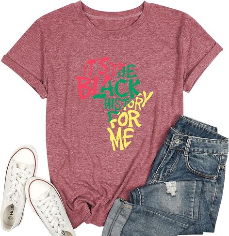 Juneteenth Shirts Women Black History Month T-Shirt African American June 19th Graphic Tee Tops in Saudi Arabia