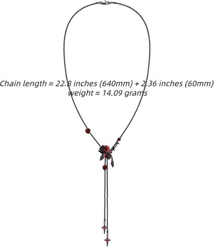 Gothic style rose necklace fashionable long tassel necklace personalized women's accessories flower accessories MO43 in Saudi Arabia