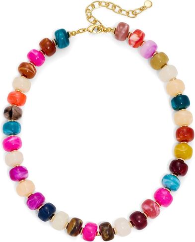 Colorful Acrylic Beaded Necklaces for Women,Handmade Boho Chunky Statement Resin Bead Choker Collar Necklace Summer Beach Jewelry Gifts Accessories for Women Trendy in Saudi Arabia