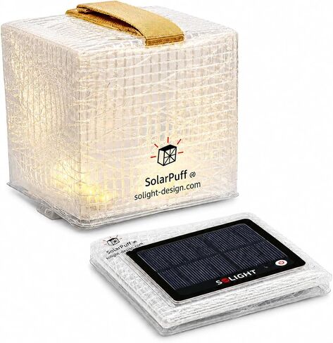 Outdoor Solar-Powered Light, Inflatable LED Lantern - Waterproof, Compact, Portable - SolarPuff PET Warm White in Kuwait