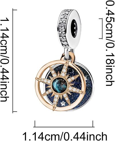 1Pc 925 Silver Fashionable Star Moon Series Charm Beads Charms Fit DIY Jewelry Matching And Daily Outfit Decoration Gift For Women Gifts For Mom Party Favors in Kuwait