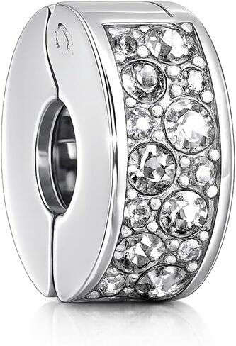 Sparkling Clip Lock Stopper Bead European Openable Clip Spacer Charm Compatible with Pandora Charms Bracelets for Women in Saudi Arabia