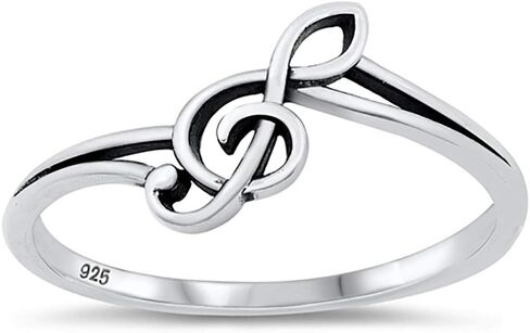 CloseoutWarehouse Sterling Silver Treble Clef Ring in Saudi Arabia