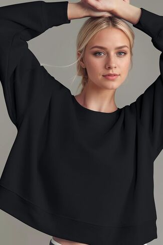 Ythomm Women Crewneck Bow-back Sweatshirt V Cutout Back Long Sleeve Fleece Pullover Tops Fall Cute Aesthetic Sweatshirts in Kuwait
