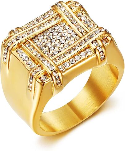 ICED OUT Ring for men Irregular graphics Rings for Men Smooth Rectangle ring Hip Hop ring Radiant Rings for Women Bling Iced Out Jewelry Punk Ring Club ring Heavy Metal ring Party in Saudi Arabia