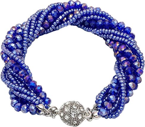 Deluxe Artificial Crystal Bracelet for Women | Sparkling Handmade with Silver-Tone Clasp, Perfect for Daily Wear & Gift Giving, 8 inches in Saudi Arabia