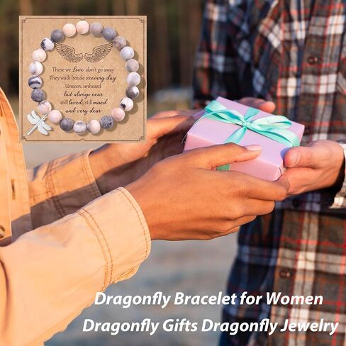 72ore Dragonfly Bracelet for Women Dragonfly Gifts Dragonfly Jewelry for Women Trendy Inspirational Gifts Bracelets for Women Healing Natural Stone Bracelets Jewelry Gifts in Saudi Arabia