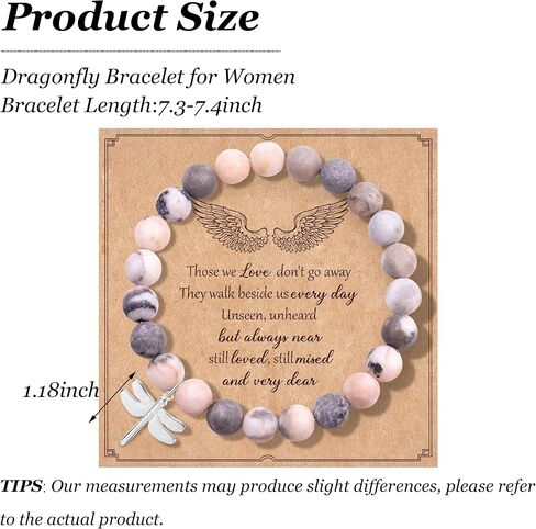 72ore Dragonfly Bracelet for Women Dragonfly Gifts Dragonfly Jewelry for Women Trendy Inspirational Gifts Bracelets for Women Healing Natural Stone Bracelets Jewelry Gifts in Saudi Arabia
