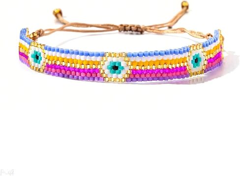 Handmade Bohemian Braided Beaded Bracelet,Adjustable Stackable Stretch Bracelet,Ethnic Style Design Unisex,Fashion Jewelry,Daily Accessories Gift Idea in Kuwait