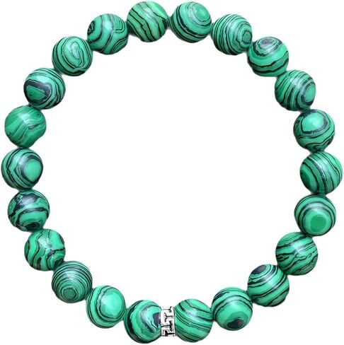 Beaded Stretch Bracelets for Women Malachite Natural Stone Bracelet for Happiness Satisfaction Good Luck Jewelry Gift in Kuwait