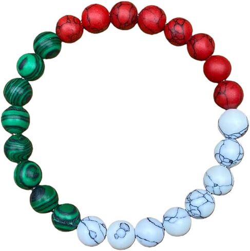 Beaded Stretch Bracelets for Women White Veined Stone Rhodochrosite Bracelet for Vitality Jewelry Gift for Holistic Calm in Kuwait