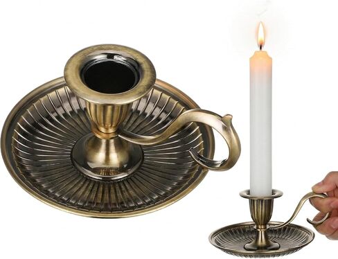 BESPORTBLE Vintage Taper Candle Holders with Handle: 1Pcs Retro Candlestick Holders Vintage for Easter Table - Antique Decor for Kitchen and Entryway Decor - Home Décor Accents Candle Sticks in Kuwait