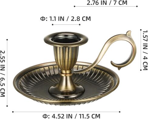 BESPORTBLE Vintage Taper Candle Holders with Handle: 1Pcs Retro Candlestick Holders Vintage for Easter Table - Antique Decor for Kitchen and Entryway Decor - Home Décor Accents Candle Sticks in Kuwait
