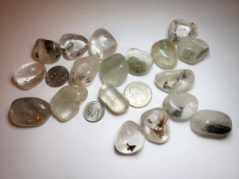 1pc Green Phantom Chlorite Quartz Crystal Extremely Rare Small 20-28mm Tumbled & Polished Natural Healing Gemstone Specimen from Brazil in Saudi Arabia