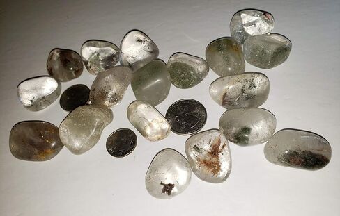 1pc Green Phantom Chlorite Quartz Crystal Extremely Rare Small 20-28mm Tumbled & Polished Natural Healing Gemstone Specimen from Brazil in Saudi Arabia