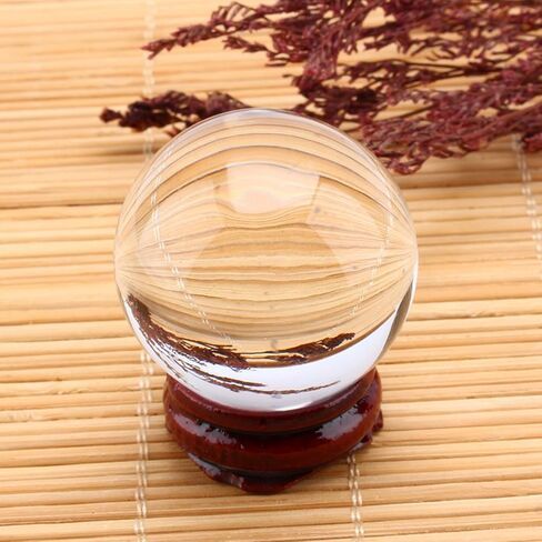 Crystal Ball 40mm, K9 Clear Quartz Sphere, Stand Base Crystal Ball with Smooth Surface, Ideal for Feng Shui, Meditation, Christmas, Home & Office Decoration in Kuwait