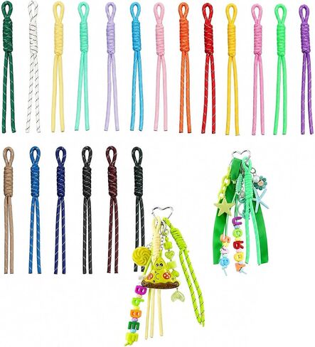 Colorful Paracord Keychains Handwoven Nylon Rope 20 Pack Colorful Paracord Keychains Nylon Rope Key Ring Set with Carabiner Braided Lanyard Bag Charm Letter Beads for Keys Backpack Handbag Pur in Kuwait