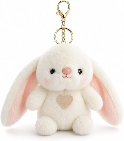Cute Plush Keychain, Soft Plush Bag Charm, Kawaii Key Ring Pendant for Backpack Purse, Ideal Gift for Animal Lovers in Saudi Arabia