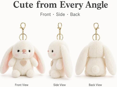 Cute Plush Keychain, Soft Plush Bag Charm, Kawaii Key Ring Pendant for Backpack Purse, Ideal Gift for Animal Lovers in Kuwait