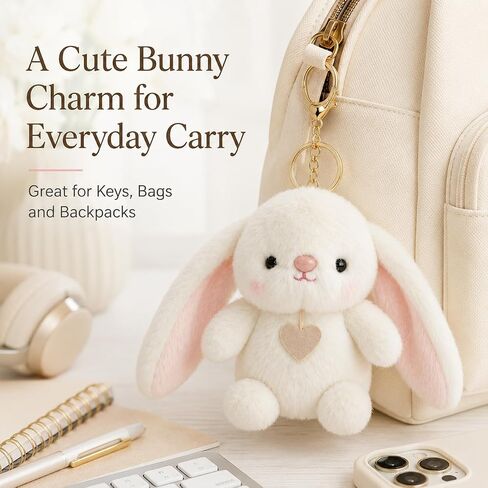 Cute Plush Keychain, Soft Plush Bag Charm, Kawaii Key Ring Pendant for Backpack Purse, Ideal Gift for Animal Lovers in Kuwait