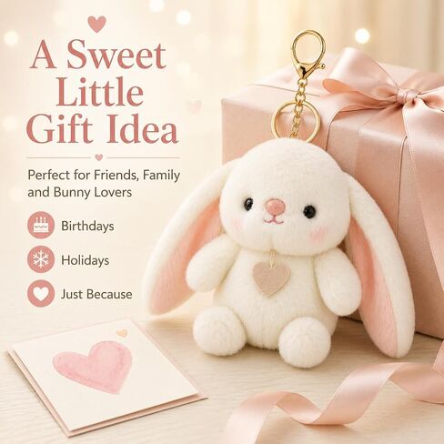 Cute Plush Keychain, Soft Plush Bag Charm, Kawaii Key Ring Pendant for Backpack Purse, Ideal Gift for Animal Lovers in Kuwait