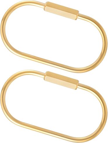 Brass Carabiner Key Rings, Gold Plated Keychain Clips with Screw Lock, Organizer Keychain Holder Rings in Saudi Arabia