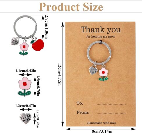 Tyqour 2pcs Teacher Appreciation Gifts for Women, Thank You Teacher Keychain, Teachers Birthday Leaving Graduation Back to School Gifts for Best Teachers End of the Year Thank You for Helping Me Grow in Kuwait