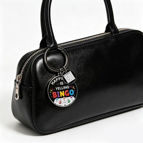 Bingo Prizes for Seniors-Bingo Gifts-Happiness Is Yelling Bingos, Premium Glossy Finish, Bingos Game for Adults Keychain Accessories, Party Birthday Retirement Present in Saudi Arabia