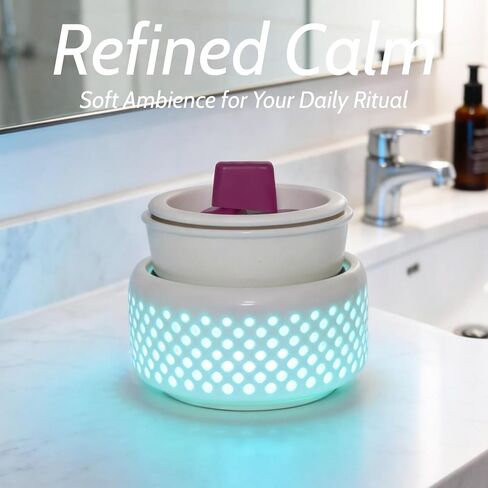 Ceramic Candle Warmer lamp, Wax Melt Warmer with 7 Colors Night Light and 1 PC Silicone Liner,4-in-1 Electric Warmer for Jar Candle Wax Cube Essential Oil coffee, Ideal Gift for Home Office Kitchen in Saudi Arabia