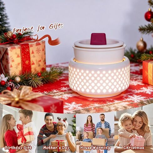 Ceramic Candle Warmer lamp, Wax Melt Warmer with 7 Colors Night Light and 1 PC Silicone Liner,4-in-1 Electric Warmer for Jar Candle Wax Cube Essential Oil coffee, Ideal Gift for Home Office Kitchen in Saudi Arabia