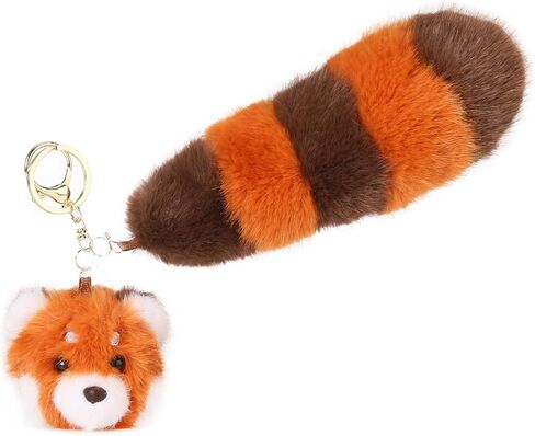 Plush Keychain Cute Big Tail Pendant Keychain Gift - For Women's Handbag Purse Backpack Car Keys in Saudi Arabia