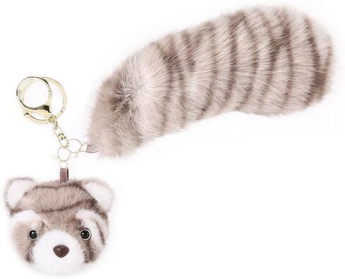 Plush Keychain Cute Big Tail Pendant Keychain Gift - For Women's Handbag Purse Backpack Car Keys in Saudi Arabia