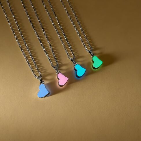 Stainless Steel BFF Friendship Puzzle Pendant Necklace Set, 4-Piece, with Luminous Function in Saudi Arabia