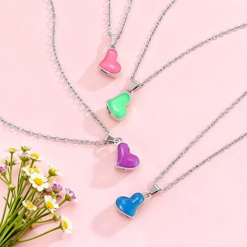 Stainless Steel BFF Friendship Puzzle Pendant Necklace Set, 4-Piece, with Luminous Function in Saudi Arabia