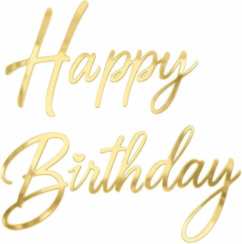 Happy Birthday Acrylic Mirror Letter Decor – Oversized Gold Sign for Balloon Arch, Photo Booth & Party Backdrop, Peel-Off Protective Film in Saudi Arabia