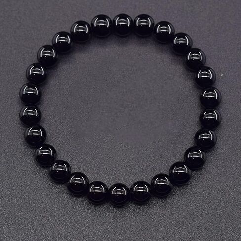 Simple And Elegant Glass Beaded Chain Bracelet, Black, Fashionable And Versatile Accessory For Men in Kuwait