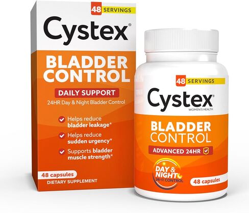 Cystex Bladder Control for Women - Helps Reduce Leaks, Urgency, & Stress Incontinence from Sneezing, Laughing, Coughing, & Exercise - Clinically Tested Pumpkin Seed & Soy Germ Extract - 48 Capsules in Saudi Arabia