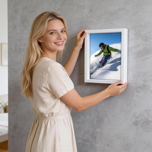 4PCS Shadow Box Frames, 8x10 inch Wood Deep Shadowbox, 3D Picture Frame Display Cases for Memorabilia Baby Items Wedding Memories Crafts Tickets and Photos(White) in Saudi Arabia