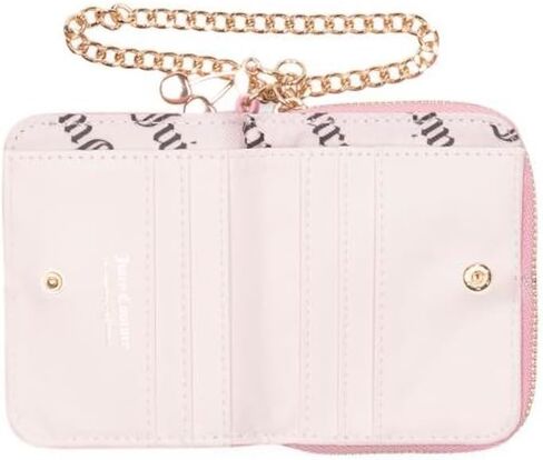 Juicy Couture Pink Lemonade Retro Cherry مع سحاب خلفي لبطاقة الهوية حول المحفظة المنظمة in Kuwait