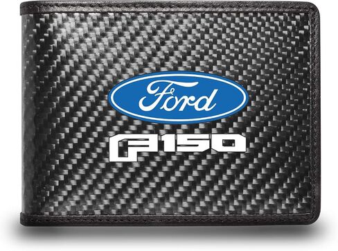 iPick Image for - Ford F-150 2015 up Black Real Carbon Fiber Leather RFID Blocking Bi-fold Wallet in Kuwait