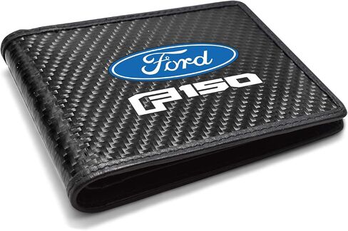 iPick Image for - Ford F-150 2015 up Black Real Carbon Fiber Leather RFID Blocking Bi-fold Wallet in Kuwait