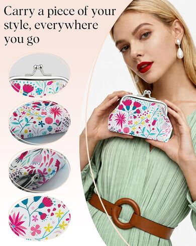 24Pcs Floral Women Coin Purse, Vintage Coin Purses, Small Cute Mini Wallet Pouch for Women & Girls, Floral Coin Purse Set, Gift Trinket Present Bag in Saudi Arabia