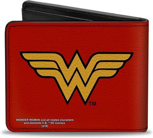 Buckle-Down PU Bifold Wallet - Wonder Woman Logo Red/Black/Gold in Kuwait