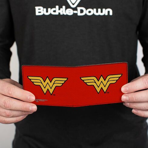 Buckle-Down PU Bifold Wallet - Wonder Woman Logo Red/Black/Gold in Kuwait