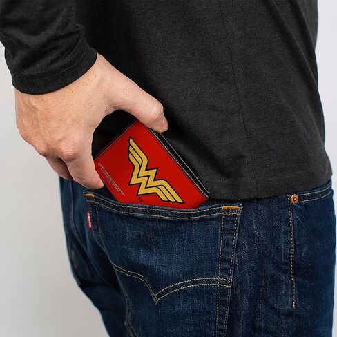Buckle-Down PU Bifold Wallet - Wonder Woman Logo Red/Black/Gold in Kuwait