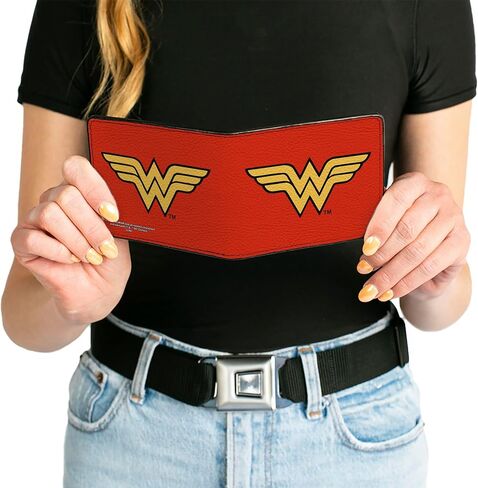 Buckle-Down PU Bifold Wallet - Wonder Woman Logo Red/Black/Gold in Kuwait